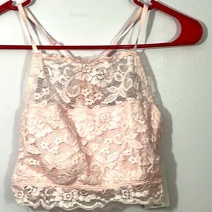 SO pink glimmer lace bralette, size medium